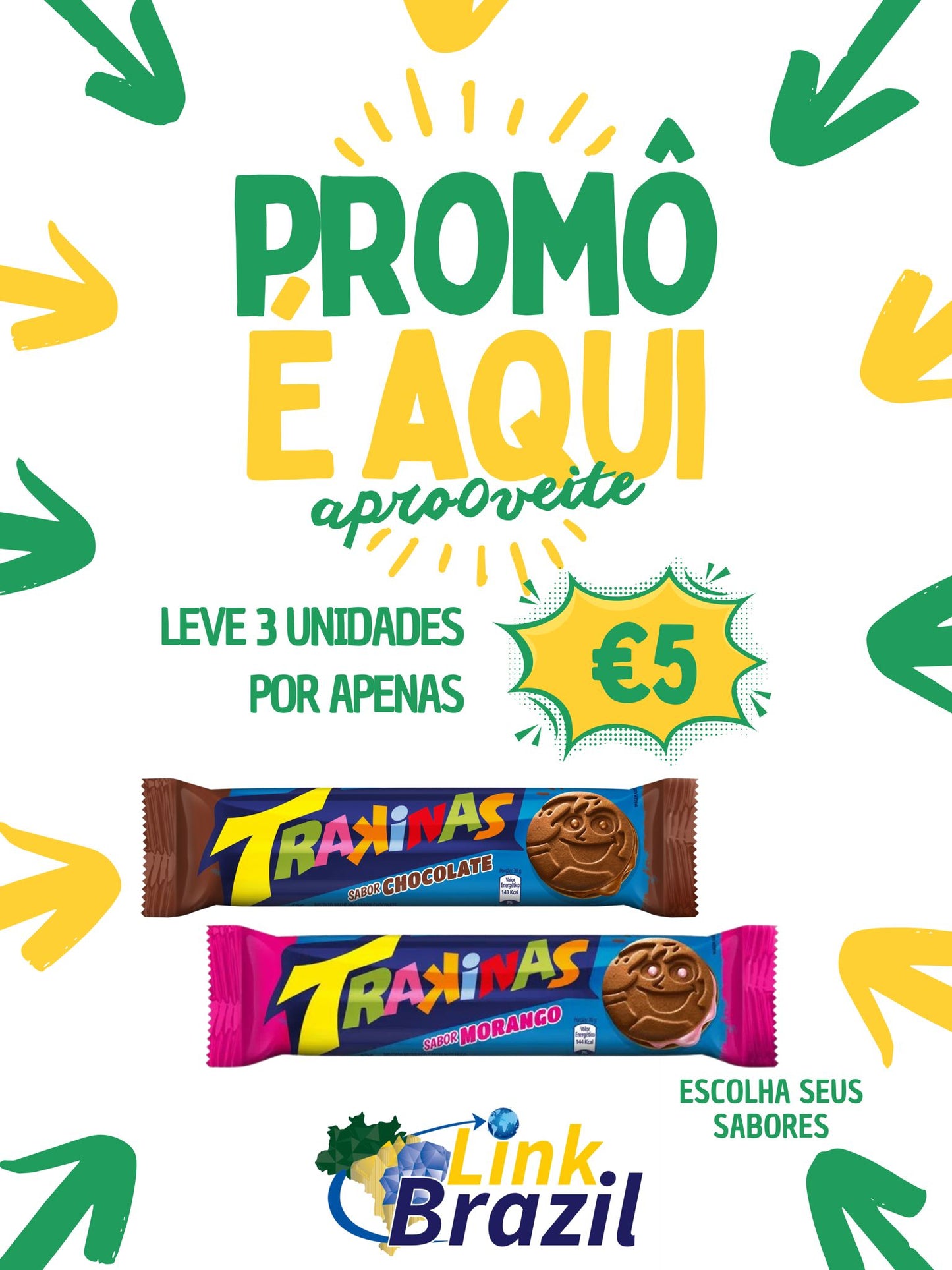 PROMOCAO Biscoito Trakinas Recheado Sabor Morango 126g - 3 UNIDADES 5€