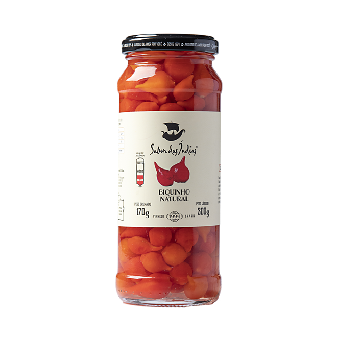 Pimenta Biquinho Natural 300g - SABOR DAS ÍNDIAS