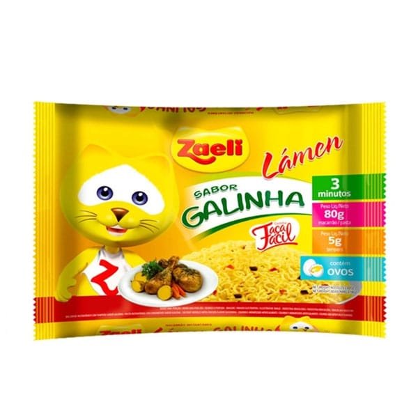 Produto Macarrão Instantâneo Lamén Galinha Zaeli 80g