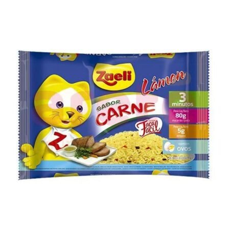 Produto Macarrão Instantâneo  Lamén Carne Zaeli 80g