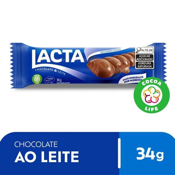 Produto Chocolate ao Leite Lacta 34G