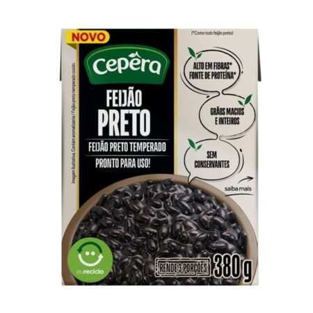 Produto Feijão Preto Temperado 380g Cepêra