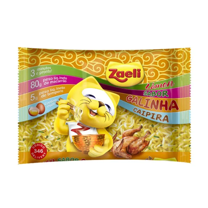 Produto Macarrão Instantâneo Sabor Galinha Caipira Zaeli 85g
