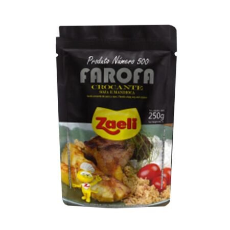 Produto Farofa Pronta de Soja e Mandioca Crocante Zaeli 250g