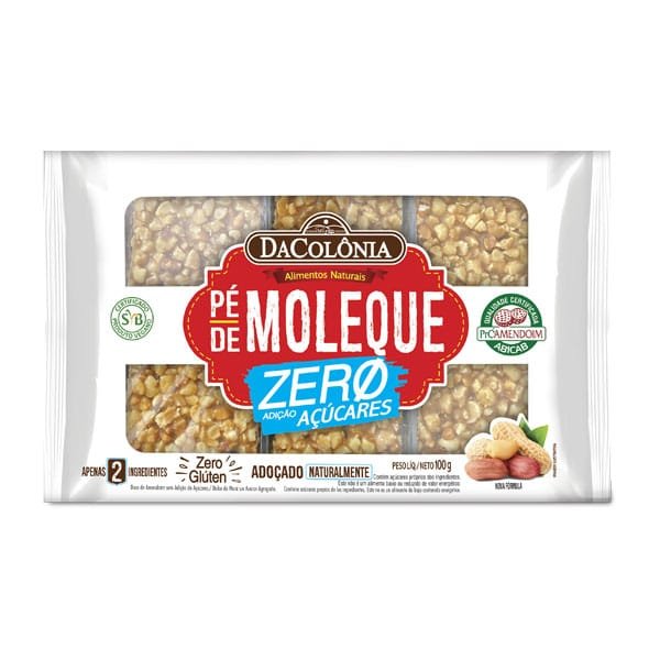 Pé de Moleque Zero Açúcares Da Colônia 100G