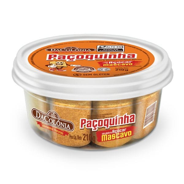 Paçoca Rolha Com Açucar Mascavo DaColônia 210G