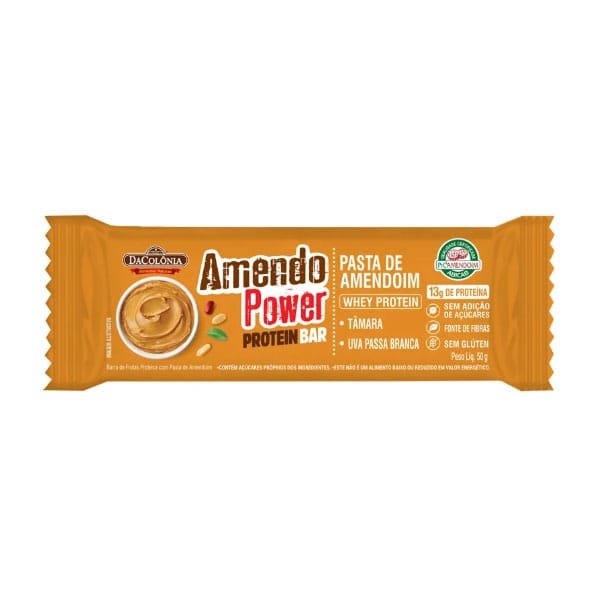 Barrinha Amendo Power Protein DaColônia 600g (Display com 12 Unid.)